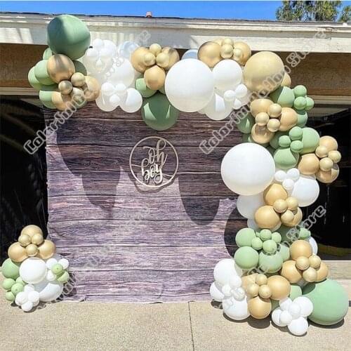 164pcs Birthday Party Wedding Avocado Green Latex Balloon Arch Kit White Balloon Garland Baby Shower Celebration Event Decor