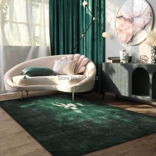 200*300cm Fashion Abstract Emerald Green Messy Line Art Line Living Room Bedroom Bedside Carpet Floor Mat Customization