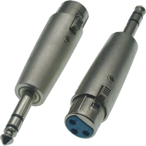 3-Pin XLR Female to 1/4 6.35mm Stereo Male Plug TRS Audio Cable Cord Mic Adapter