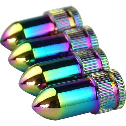 4 Sets Auto Car Tire Rim Valve Wheel Air Port Dust Covers Stems Caps Multicolor