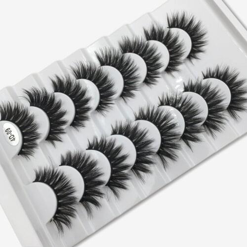 5/8 pairs 3D Mink Lashes Natural False Eyelashes Dramatic Volume Fake Lashes Makeup Eyelash Extension Silk Eyelashes