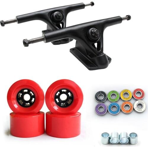78A 90*52mm Longboard Wheels PU Skateboard 8 Inch Bridge Longboard Trucks ABEC-9 Bearings Bushings Free Shipping