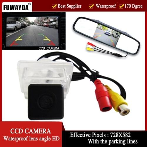 FUWAYDA CCD Car RearView Camera for Mercedes-Benz C/E/S/C/CL CLASS W204 W212 W216 W221 C207 with 4.3Inch Rearview Mirror Monitor