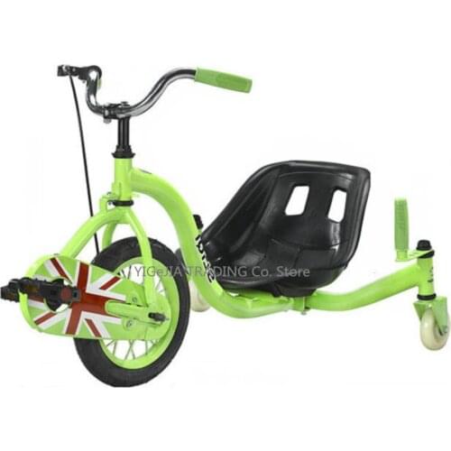 Chain Pedal Drift Car, Teens Drift Trike with 15inch Big Wheel, Steel Frame Tricycle Drift Car With Hand Brake