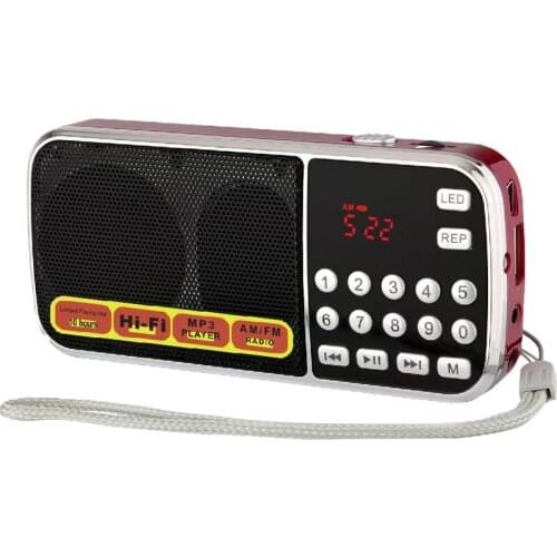 EONKO L-088AM Dual Band AM/FM Radio with TF USB Flashlight Rechargeable battery