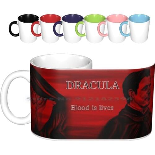 Dracula And Sister Agatha-Blood Is Lives Ceramic Mugs Coffee Cups Milk Tea Mug Dracula Claes Bang Vampire Gothic Horror Bram