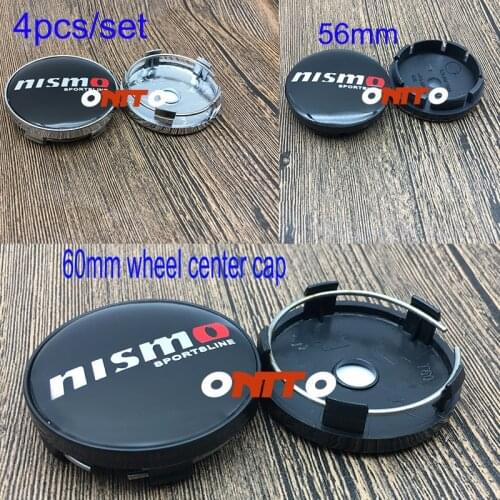 4PC Accessorie 56mm 60mm Car Wheel Center Cap Hub Cap NISMO Emblem Sticker Car Styling for Nissan Tiida Teana Skyline Juke