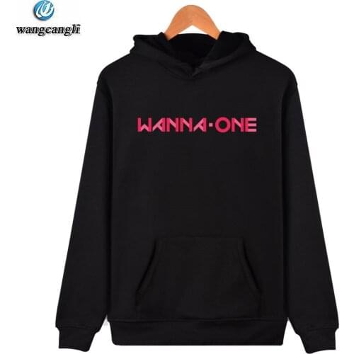 Kpop Korean New Boy Band WANNA ONE Hoodie Fashion Clothing Wanna One Clothes Men Women Hoodies Sweatshirt Harajuku Jacket Coat