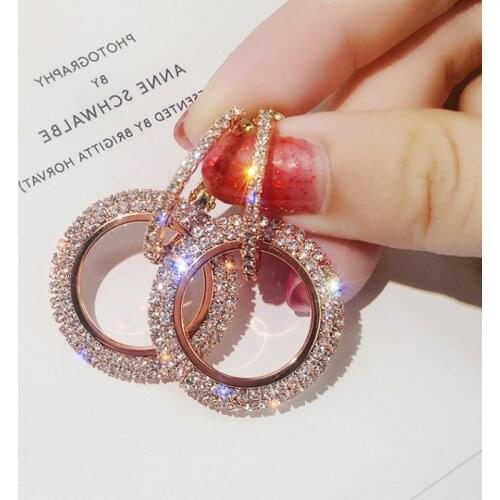 New Design Creative Jewelry High-Grade Elegant Crystal Earrings Round Earrings Wedding Party Earrings for Woman