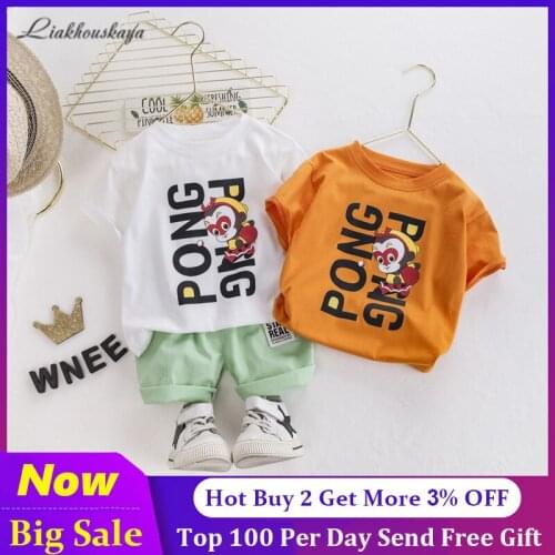 Hot Baby Boys Clothing Sets Brand Cartoon 2 Color Cotton T-shit + Short Pants Children Summer Boys Girl Clothes Kids Set 1-4 Y