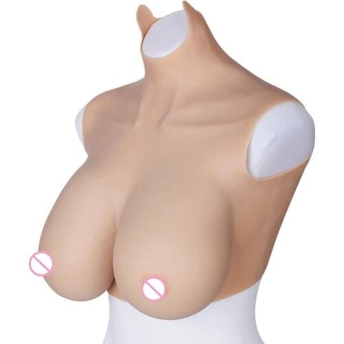 Women Fashion 3700g Silicone Breast Forms Suit Plump Transgender CD Prothesis Huge Fake Boobs Bra Plus Size Crossdresser HH Cup