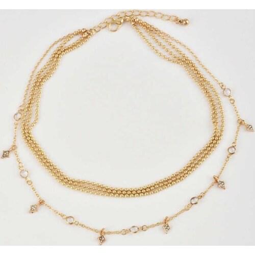 Fashion Multilayer Choker Necklace Crystal Summer Star Chain Gold Color Women Jewelry