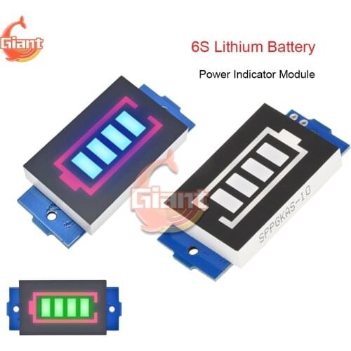 6S 3.7V Lithium Battery Power Indicator Module Capacity Indicator Board Green Blue Display Electric Vehicle Battery Power Tester
