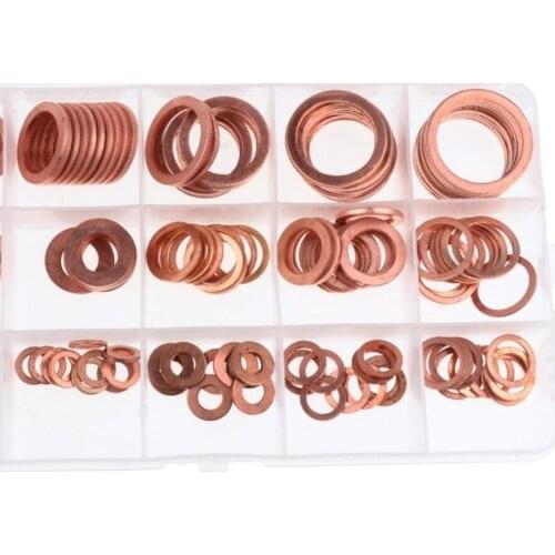 150Pcs Metal Copper Washers Sealing Assortment Set To Suit Sump Plugs,Threaded/bolt-type Connection,engines of Marine