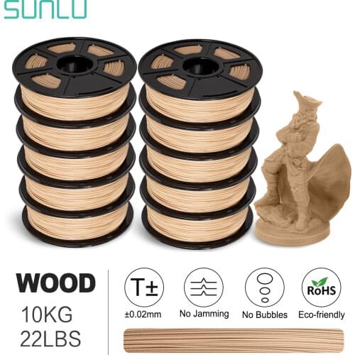 SUNLU 1.75MM Wood PLA 3D Printer Filament Close Wood Effect PLA Filament Good Toughness 3D Printing Materials