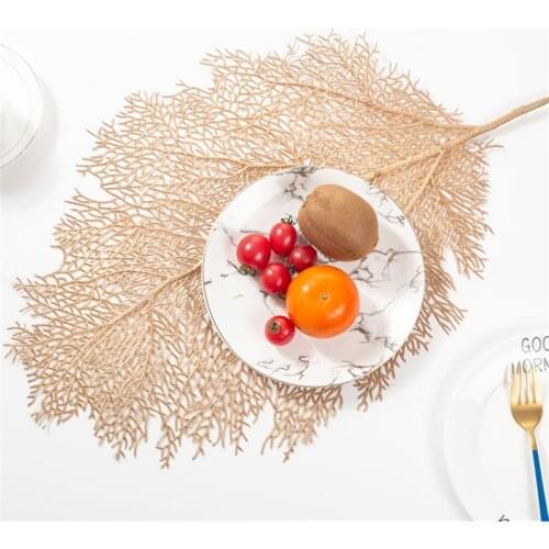 Hollow Leaves Placemat Anti-scalding Bowl Mat Coaster Dining Table Decor Western Food Placemats Creative Ginkgo Biloba Table Mat