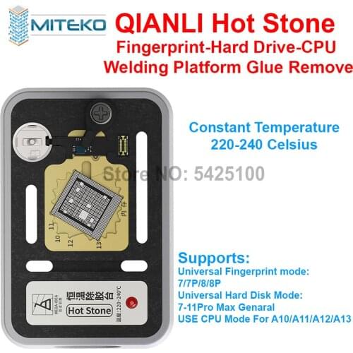 QIANLI Hot Stone 3 in1 Fingerprint Hard Drive CPU for Phone 7- MAX- 11 Pro Max Constant Temperature Removal Glue Platform