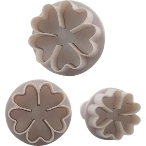 Christmas Plastic Cake Cookie Biscuit Cutter Printing Plunger Mold Fondant Baking Cake Decorating Tools Love Five Petals Mold