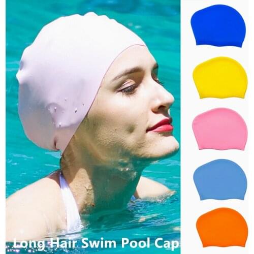 Silicone Swimming Cap Swim Pool Hat for Long Hair Waterproof Swim Caps Unisex Diving Hood Hat