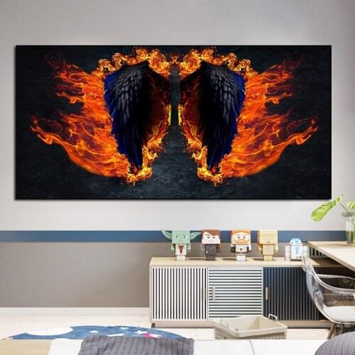 Modern Poster And Print Abstract Wall Art Picture Canvas Painting Flying Wings In The Fire For Living Room Nordic Home Decor