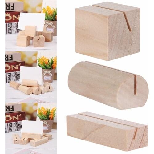 3 Types Natural wood notes clips photo holder clamps support desk card messages wood For Home DIY Picture Frame Desk Organizer