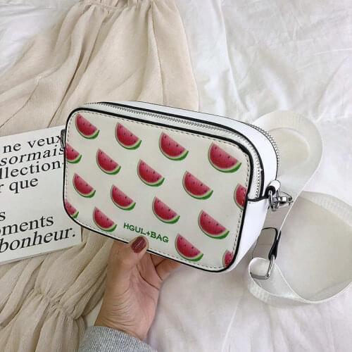 Women Fruit Handbag Small Box Shape Bag Crossbody Bag Shoulder Bag Strawberry Messenger Bag
