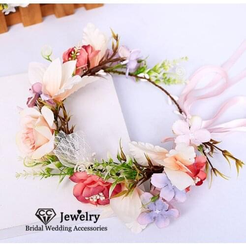 CC Bohemia Hairbands Women Accessories Wedding Flower Headbands Engagement Hair Ornament Bridal Headdress Corolla Tiaras 58453