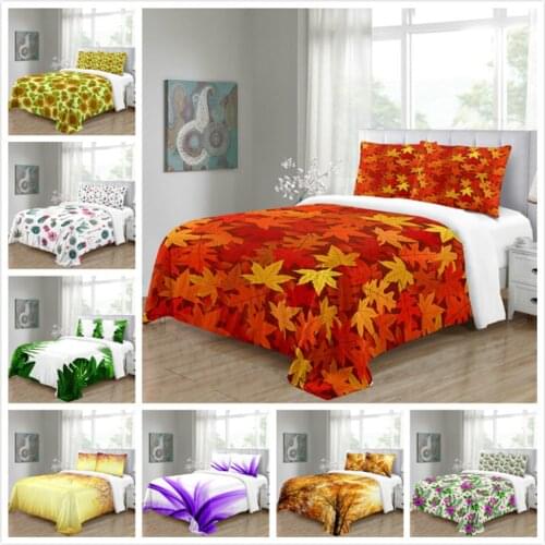 Leaf Bedding Set King 3 Piece Colorful Bedlinen Fall Autumn Tree Leaves Duvet Cover Stunning Black Bed Set