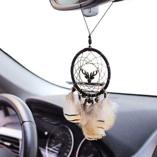 1pcs feather wind chimes manual dream catcher car pendant home bedroom wall Ornaments Decoration car accessories interior