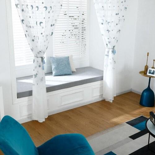 1Pc Moon Star Print Polyester Tulle Curtain Window Bedroom Drape Home Decoration
