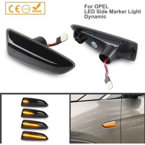 2PcsFor Opel Astra J K Crossland Grandland Insignia Zafira Dynamic LED Side Mirror Light Car Accessories Canbus Turn Signal Lamp