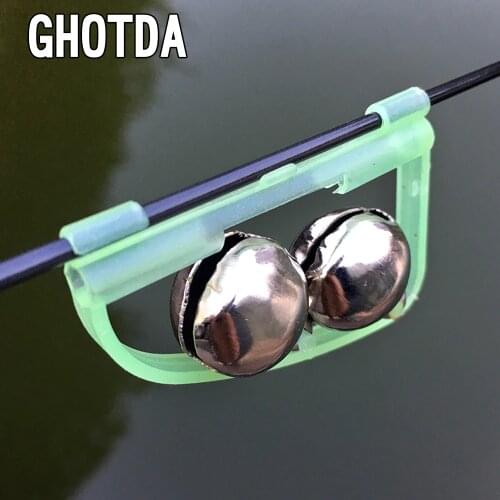 2 Pcs/lot Bite Alarms fishing rod bells Fishing Accessory Rod Clamp Tip Clip Bells Ring