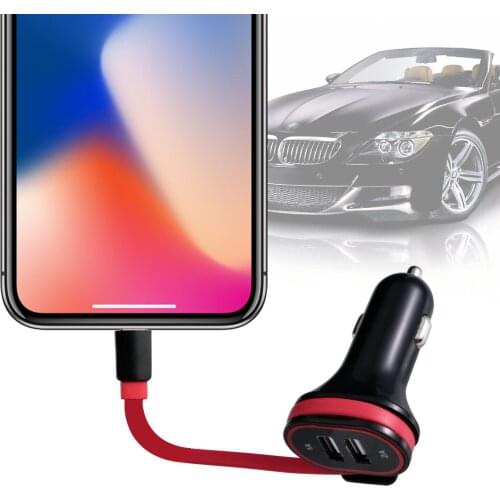 2in1 USB Car Charger For IPhone X 8 7 6s 6 Plus Phone Car-Charger With Micro USB Type-C IOS Cable For HUAWEI 30 Pro Fast Charge