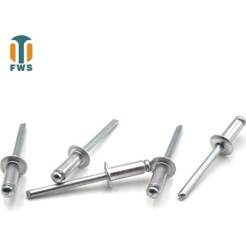 20PCS M4 6-18mm Multi Sizes DIN EN ISO15977 GB/T12618.1 Aluminium Open End Round Head Blind Rivet for Furniture Car Aircraft