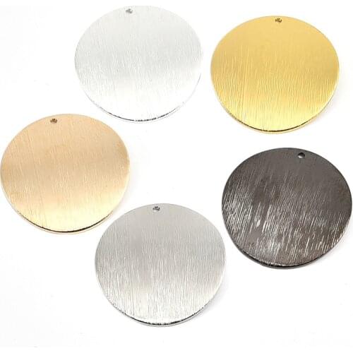 30*0.8mm Brass Plating Multicolor Single Hole Arc Brushed Solid Disc Pendant Diy Bracelet Necklace Accessories