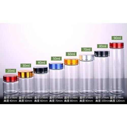 300PCS 20-180ml Glass Bottle With 5 Color Cap Kitchen Glass Canister Snack Sugar Storage Container Jar Bottles Kitchen Accessory