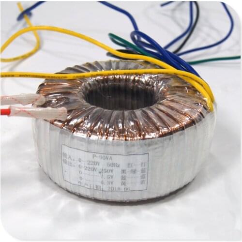 90W pure copper toroidal transformer 0-220-250V 6.3V 7.5V tube amplifier pre-stage transformer, DC filament