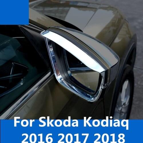 Car Styling Carbon rearview mirror rain eyebrow Rainproof Flexible Blade Protector Car accessories For SKODA KODIAQ 2017 2018