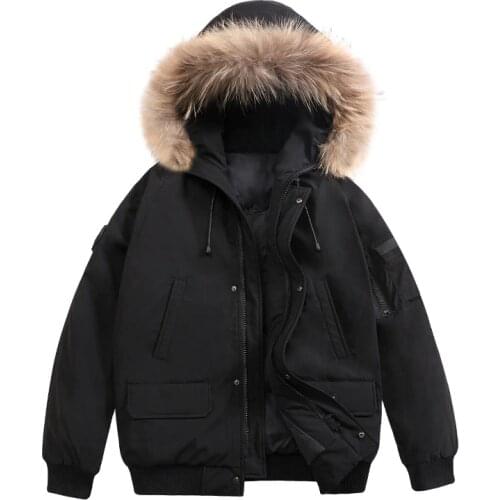 BAIDAFEI men winter jacket 2020 new 90% white duck down coats men keep warm fashion loose hooded parka Male High Quality Outwear