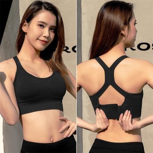 Yoga bra sports sexy beauty back Yoga underwear tank top womens elastic cushion shockproof fitness running traceless sports bra