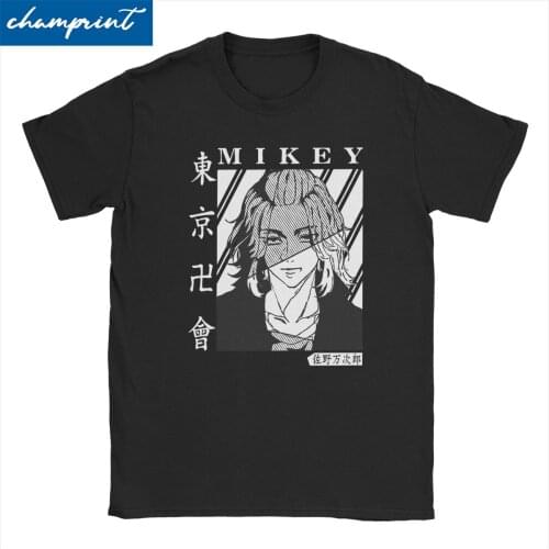 Mikey Tokyo Revengers T-Shirts for Men Women Anime Sano Manjiro Novelty Cotton Tee Round Neck Short Sleeve T Shirt Party Clothes