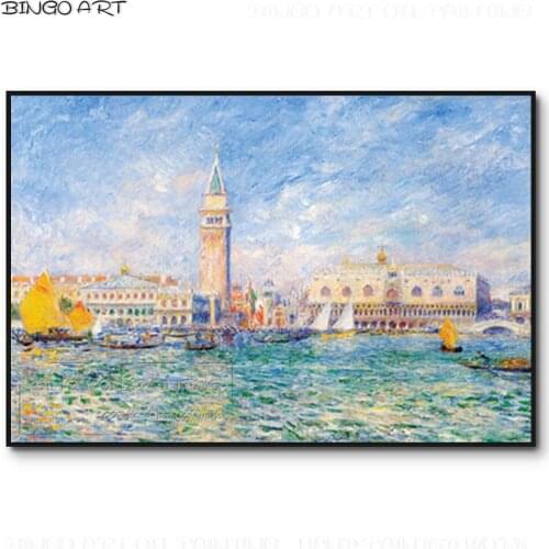 Artist Hand-painted High Quality Pierre-Auguste Renoir Landscape Oil Painting on Canvas Renoir City Seaside Landscape Painting
