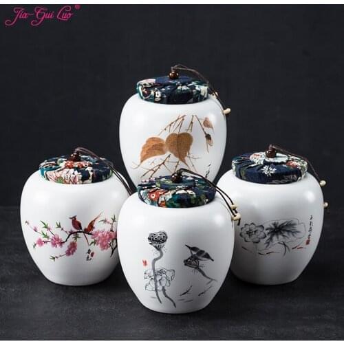 JIA-GUI LUO Ceramic Tea Caddies tea organizer tea box tea tins ceramic kitchen canister coffee container D135