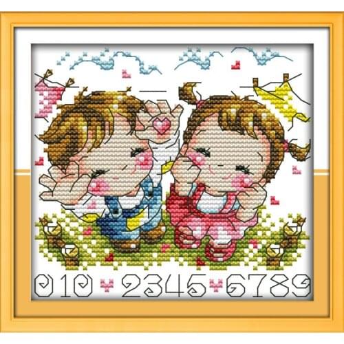 Joy Sunday cross stitch kits embroidery needlework sets All is love Cartoon Painting 11CT 14CT DIY Embroidery Needlework Sets