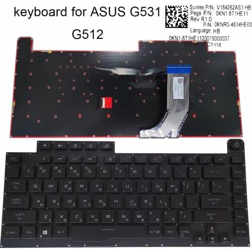 G531 Hebrew Hungary RGB backlight keyboard for ASUS ROG Strix G512L G512LU G512LV G512LW G512 keyboards 0KNR0 4614HE00 4613HU00