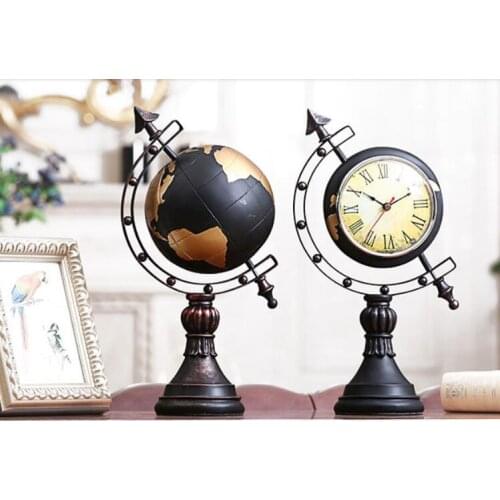 Creative crafts resin retro globe pendulum clock ornaments