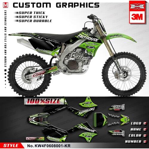 KUNGFU GRAPHICS Dirt Bike Stickers MX Decals for KX250F KX450F KXF 250 450 2006 2007 2008, Customizable
