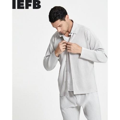 IEFB Mens Pleated Trend Coat Loose Fit Causal Windbreak 2021 Spring New Japanses Style Mid Length Coat Big Size Clothes 9Y6240