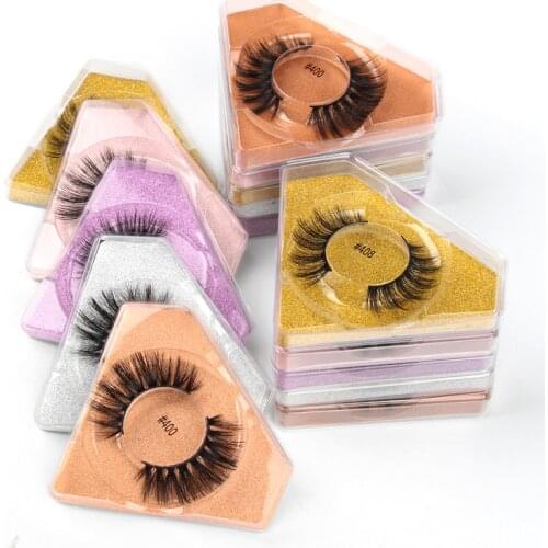 Wholesale natural long false eyelashes 4/50/100pcs fluffy wispy faux 3d mink lashes handmade thick soft fake eyelash