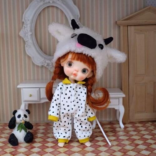 OB11 Baby Clothing Animal Hat Crawling Dress Pajamas Jonesie YMY BJD GSC Vegan Cow Set doll clothes